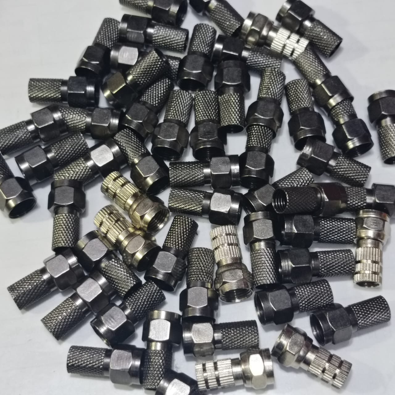 RG6 Twist-On Coaxial F-Connectors (Black Nickel Plated)