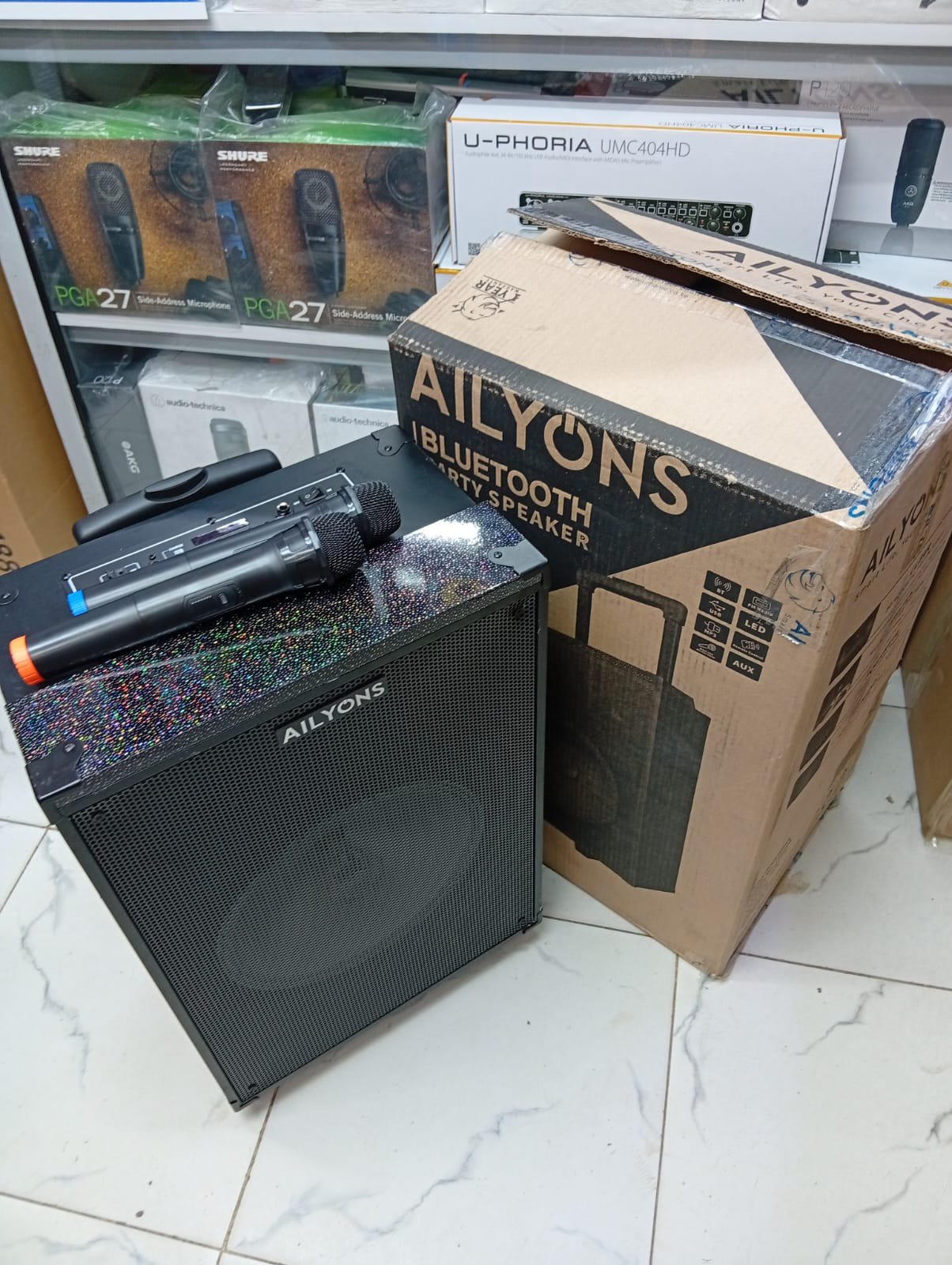 AILYONS LG1240K 12Inch Portable Powered Bluetooth Party Speaker